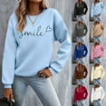 thumbnail image 2 of Chandails pour Femmes Automne Haut Superposé Col Rond Chandail en Molleton Rayé Manches Longues Hauts Décontractés Tenue de Détente Confortable Manche Longue Femme Rouge TG, 2 of 7