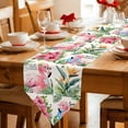 thumbnail image 2 of Pink Flamingos Table Runner Linen Burlap Table Runner 72 Inches Long Summer Palm Leaf Tropical Botanical Dresser Scarves for Kitchen Island Coffee Dining Party Wedding Banquet Holiday Decor 16"x72", 2 of 8