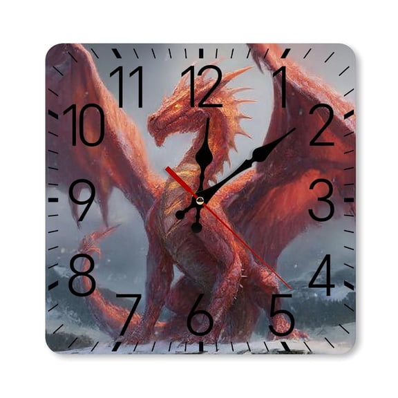 RKSupls 10×10inch Square Silent Wall Clock Wooden Frame, Dbbeec2009adeb64c8518ff9ad0d8f99 Scale Decorative Clock for Home Bedroom Living Room Office