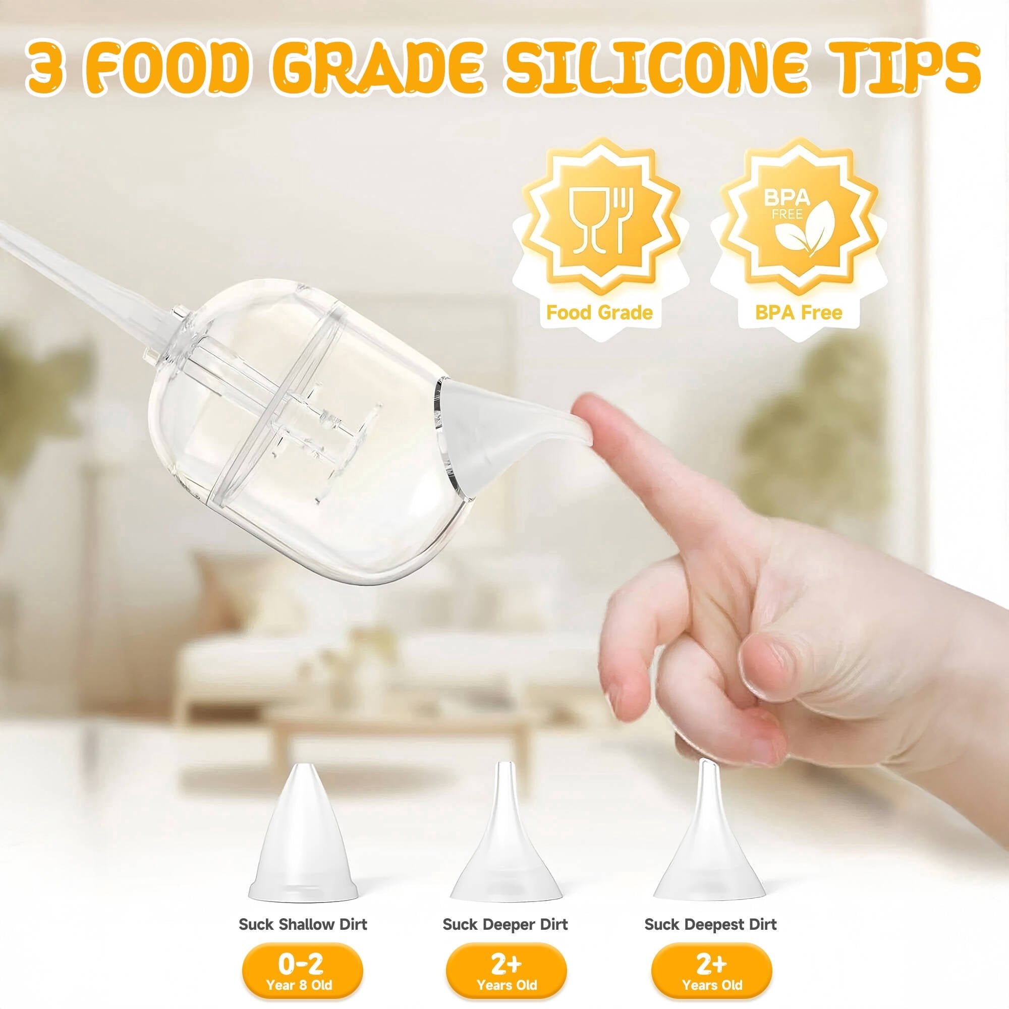 Morfone Nasal Aspirator for Baby, Hospital Grade Baby Nose Sucker with 9 Suction Levels, Music & Night Light Nose Suction for Infants Babies Toddler