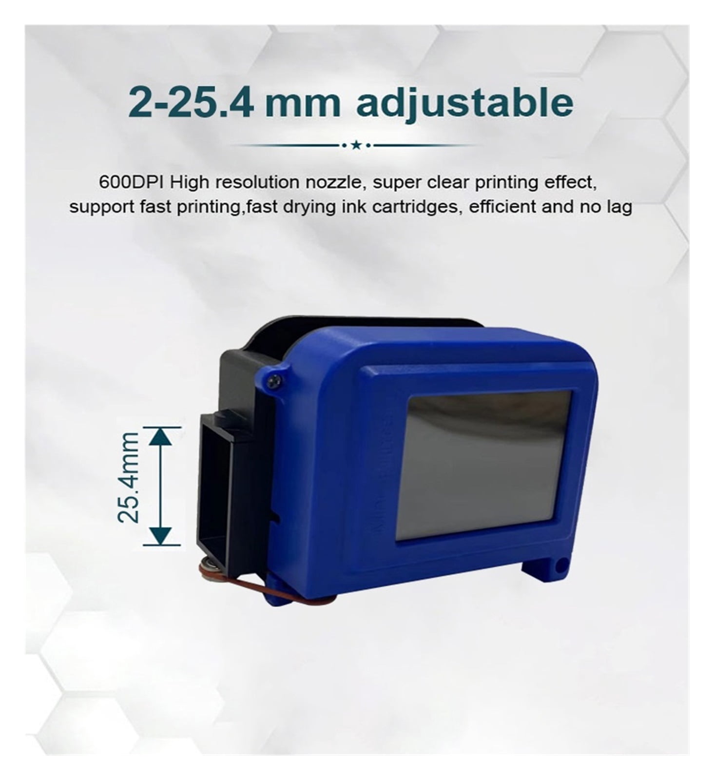 25.4mm Mini Inkjet Printer Lockless Portable QR Strip Batch Code Numbering Logo Label Printer Inkjet Printer ,Versatile Surface Compatibility