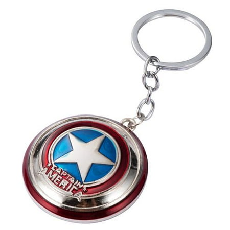 North Silver Shield - TURNTABLE LAB 1 Pcs Marvel Captain America Shield Pewter Key Ring Super Hero the Avengers Metal Pendant Key Chains