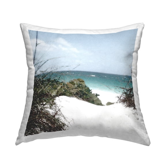 Stupell Industries White Sand Beach Decorative Printed Throw Pillow Design by Noah Bay