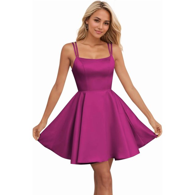 Women's Strapless Sweetheart A-Line Mini Satin Cocktail Dress Model 250510-1048