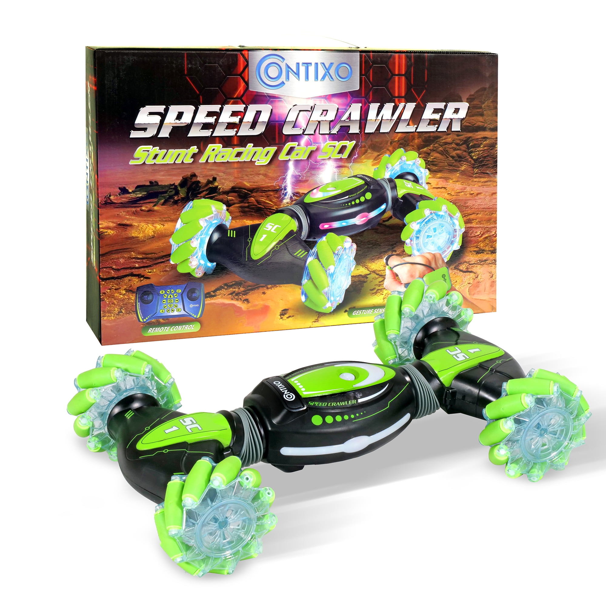 Double Sided Rotating Offroad 360° Flip Contixo SC1 Speed Crawler RC Stunt Car 