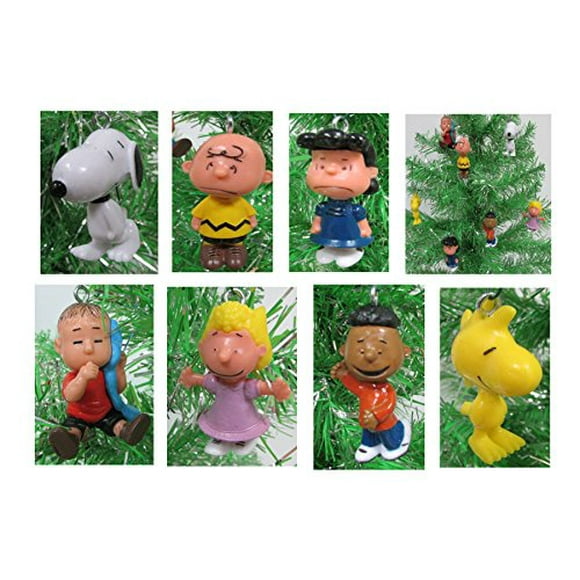 Peanuts CHARLIE BROWN and Friends Christmas Tree Ornament Set - 2.5" Shatterproof Plastic Ornaments Perfect for Small Office Desk Tree or Kids Tree