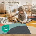 thumbnail image 4 of ODIKA 4'x6' Multicolor Geometric Mid-Century Geometry Washable Area Rug Retro Abstract Design with Modern Flair for Bedroom, Reading Nook, Pet Friendly & Non-Shedding, 4 of 7