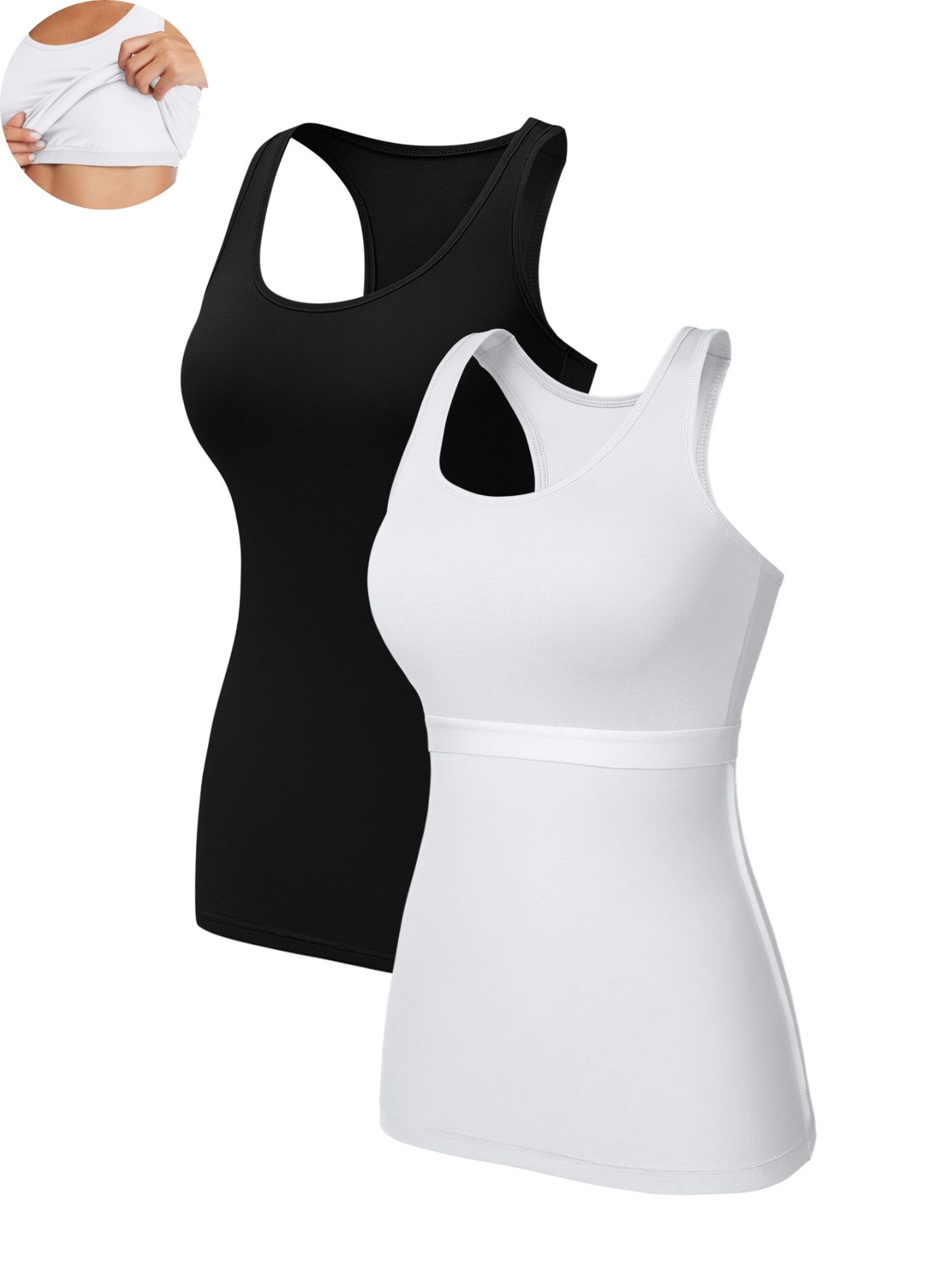 Women's Stylish Scoop Neck Lace Trim Cami Tunic Tank Top, Light
