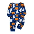 thumbnail image 4 of Halloween Pajamas, Halloween Matching Family Pajamas Blue Pumpkin Ghost Print Long Sleeve 2Pcs Pj Set Soft Sleepwear Nightwear Loungewear Holiday Party Costume Festive Cute Spooky Season for Family, 4 of 4