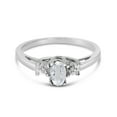 thumbnail image 5 of 10k White Gold Oval White Topaz And Diamond Ring, 5 of 5