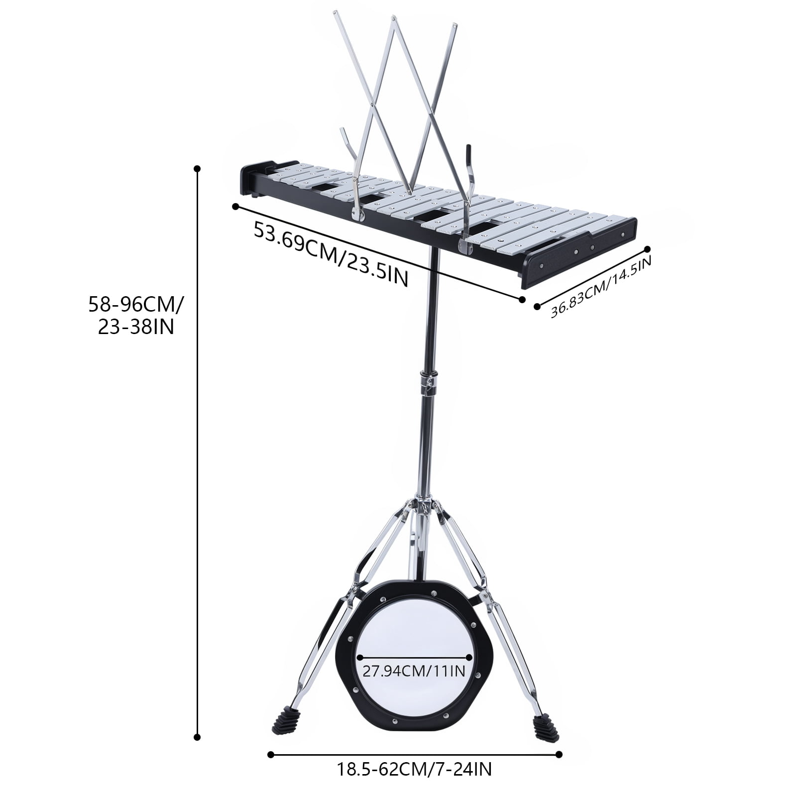 StarBay Glockenspiel Kit, 32 Notes, Portable With stand, mallets, drumsticks, carrying bag.