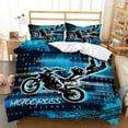 3D Motorcyclist Motorbike Print Bedding Sets Colorful Motorcycle