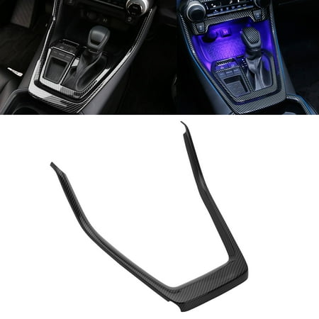 Xotic Tech Carbon Fiber Pattern Center Console Gear Shift Frame Cover Compatible With Toyota RAV4 2019-2021