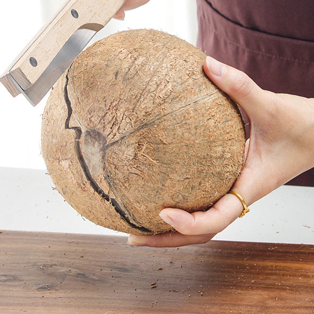 BToBackyard Coconut Opener, Double-Ended Stainless Steel Knife