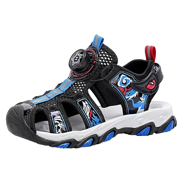 PEASKJP Sandales pour Garçons Chaussures de Sport d'Été pour Plage Randonnée Extérieur, Bleu 34