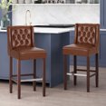 thumbnail image 2 of Leeandre Contemporary Wingback Barstools, Set of 2, Cognac Brown and Espresso, 2 of 8