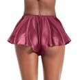 thumbnail image 6 of Mini Short Skirts for Women, Summer A-Line High Waisted Shiny Solid Color Skorts Party Skirt Long Flowy Skirts for Women Wine XXL, 6 of 6