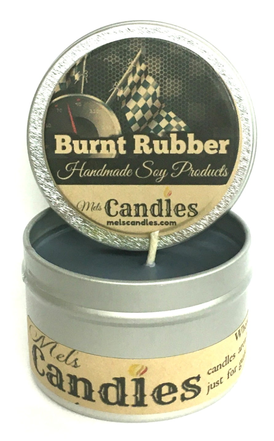 Handmade in USA Burnt Rubber 16 ounce Soy Candle