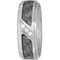 thumbnail image 2 of Men's Diamond Accent Stainless Steel with Gray Carbon Fiber Ring, 8mm, 2 of 5