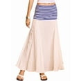 thumbnail image 3 of Women'S Contrasting Striped Pleated Flowing Maxi Skirt High Waist Maxi Skirt, 3 of 9