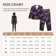 thumbnail image 4 of Picia Ornate Purple Floral Vase Pattern Women’s Long-Sleeve Sleepwear Set - Soft 2-Piece Loungewear with Pockets, Comfy PJs for Relaxing Nights-Large, 4 of 7