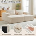 thumbnail image 3 of Aukfa 87" Oversized Double Chaise Lounge Indoor Chair Boneless Couch for Living Room, 4 Pillows, Beige, 3 of 9