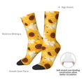 thumbnail image 4 of Haiem Vintage Marble Pattern Sunflower Pattern Crew Socks – Soft & Durable Moisture-wicking Socks, Stay-Up Fit for Business, Work, and Casual Wear Size 5-11, 4 of 6