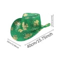 thumbnail image 2 of Delayuji Cowboy Hat Men's and Women's Irish Sequined Cowboy Hat St. Day Green Cowboy Hat Stage Performance Hat Cowboy Hat Cowboy Hats for Men Green One Size, 2 of 2
