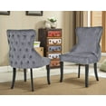thumbnail image 2 of Dining Chairs Dining Room Chair Kitchen Chair of 2 Dining Metal Side Chairs Solid Wood Modern Tufted Upholstered for Home Kitchen Bedroom Living Room Arm Side Chairs Set of 2 Grey, 2 of 7