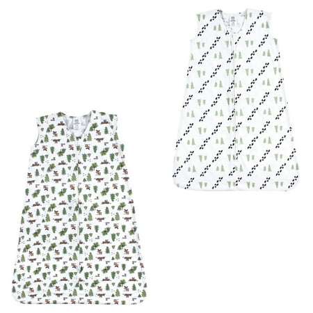 UPC: 0660168882971 | Luvable Friends Unisex Baby Sleeveless Muslin Cotton Sleeping Bag  Sack  Blanket  Moose Trees Jersey 2-Pack  12-18 Months