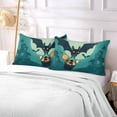 thumbnail image 7 of GZHJMY Halloween Cute Bat Flying Pillowcase Plush Pillowcase for Hair and Skin, Soft Standard Size Pillow Cases Zippered Queen Pillow Case Set of 1-21x54in Home Decor, 7 of 7