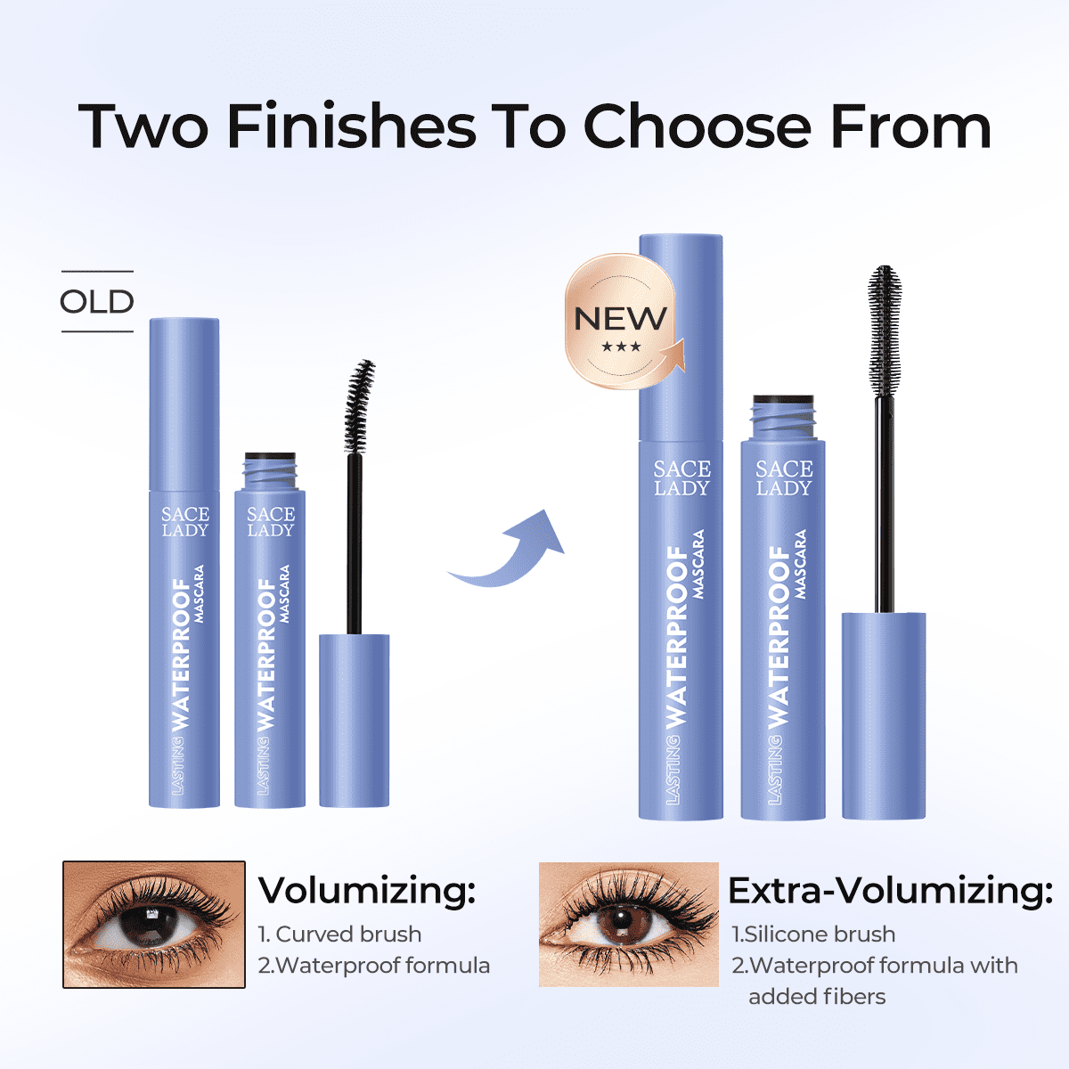 SACE LADY Black Mascara Waterproof Volume Lengthening Smudge-proof Eyelashes Eye Makeup 6g