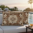 thumbnail image 4 of Brown Boho Outdoor Waterproof Pillow Covers, Retro Western Rustic Ethnic Tribal Patterns Decorative Rectangle Throw Pillowcase Sofa Cushion Sham for Patio/Couch/Chair, 20"x12" 2 Pack, 4 of 8