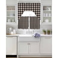 thumbnail image 3 of Black Plaid Swag Curtains for Living Room/Bedroom Windows, Vintage Country Gray Buffalo Check Gingham Kitchen Curtains and Valances Set 36 Inch Length, Light Filtering Swags Valance Curtain Panels, 3 of 5