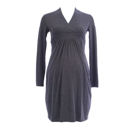 

OLIAN Maternity Women s Surplice Neck Long Sleeve Empire Waist Dress