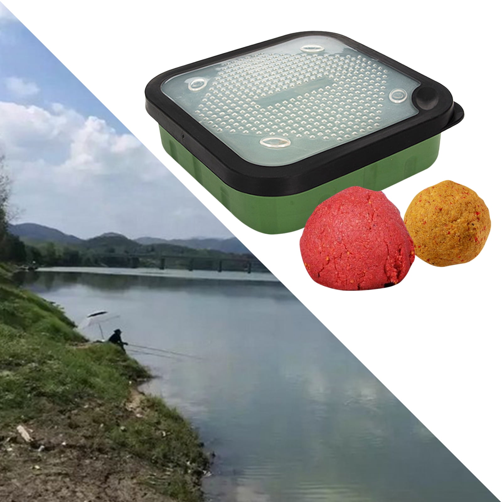 Fishing Box Multifunction Square Box PP Worm Storage Case with Breather