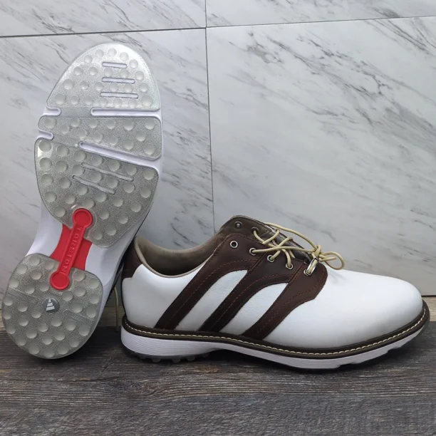 Adi - das MC Z-Traxion Men's Size 12 Spikeless Brown White Golf Shoes IG0910