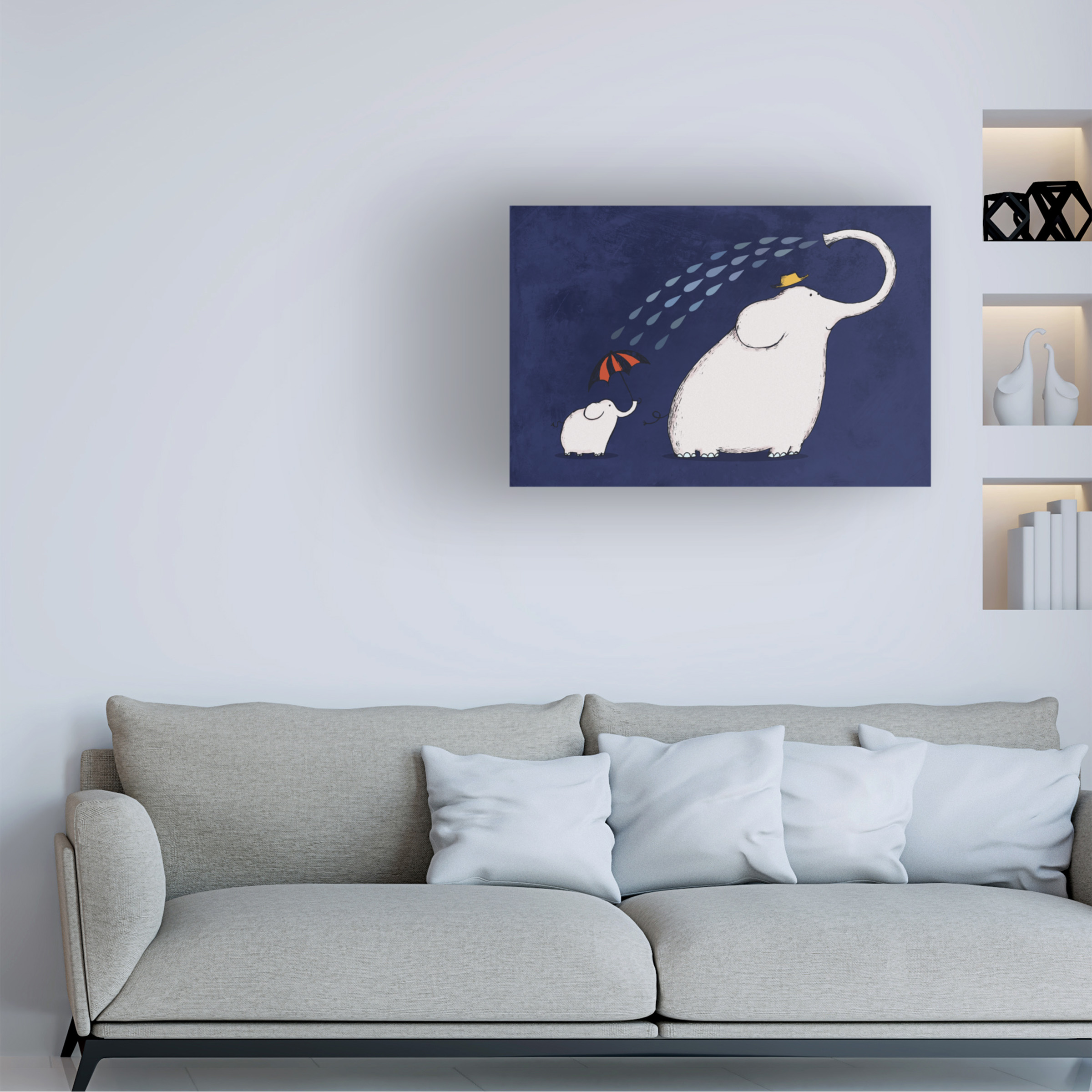 Trademark Fine Art "Umbrella Elephant" Canvas Art by Carla Martell
