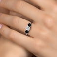 thumbnail image 4 of Gem Stone King 925 Sterling Silver Lab Grown Diamond and Black Onyx Engagement Ring for Women | 1.69 Cttw | Round 6MM | Gemstone April Birthstone | Size 6, 4 of 6