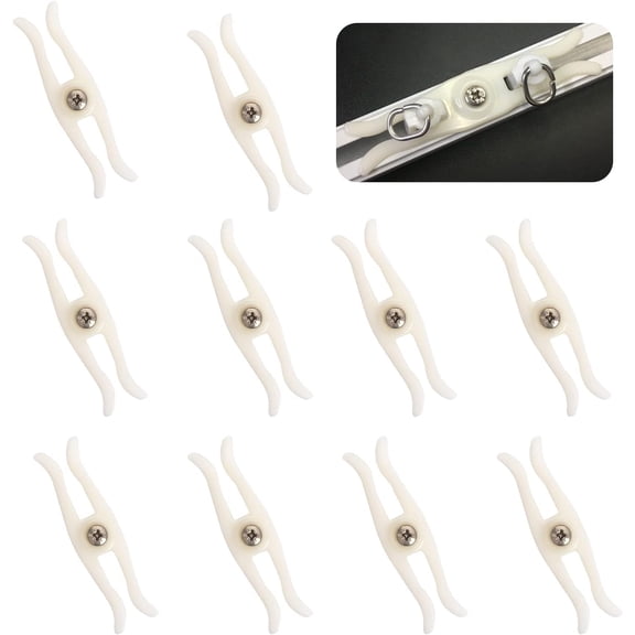 Ceiling Curtain Track Stopper, 10PCS Plastic Ceiling Wall Mount Curtain Rail Ends Stop Double-Head Functional End Stopper for Flexible Curtain Track