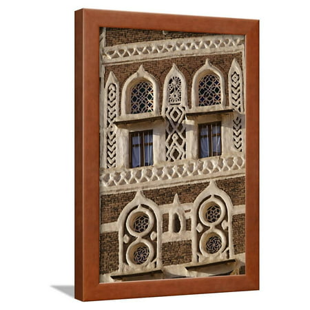Architectural Detail, Old City of Sanaa, UNESCO World Heritage Site, Yemen, Middle East Framed Print Wall Art By Bruno (Best Architectural Cities In The World)