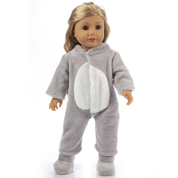 Doll Pajamas Hooded Pajamas Slepper Jumpsuit Pajamas with Shoes for 18in Doll