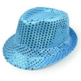 thumbnail image 3 of Riforla Carnival Sequined Top Hat Men's Sequined Gentleman's Top Hat Womens Hats Sky Blue, 3 of 3