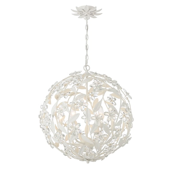 MSL-316-MT Crystorama Lighting Marselle - 6 Light Pendant-23 Inch Tall and 22 Inch Wide-Matte White Finish
