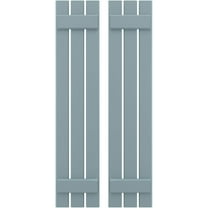 Ekena Millwork 11 1/2"W x 82"H Americraft Three Board (2 Batten) Exterior Real Wood Spaced Board-n-Batten Shutters (Per Pair), Peaceful Blue