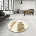thumbnail image 3 of Ahgly Company Indoor Round Abstract Blanched Almond Beige Abstract Area Rugs, 3' Round, 3 of 6