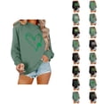 thumbnail image 1 of Chandail Graphique Trèfle de la Saint-Patrick pour Femmes 2026 Tendance à Manches Longues Col Rond Chandail Femmes chandail, 1 of 6