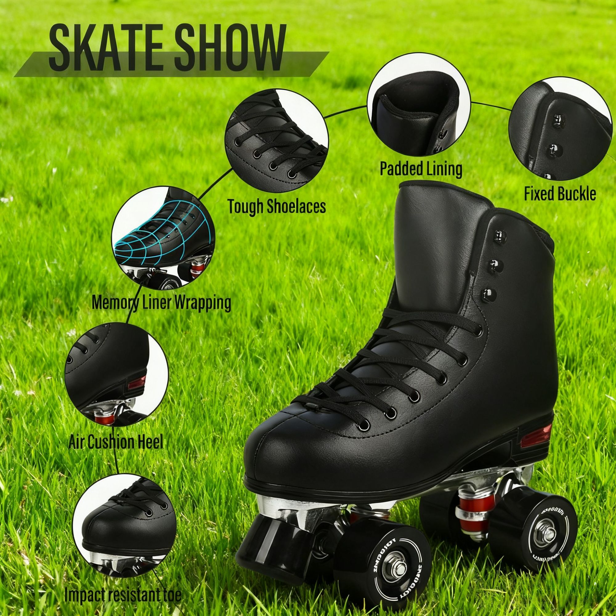 JZY Adult High-Top Retro Roller Skates, Unisex Glitter Skates for Indoor/Outdoor Use, PU Durable Wheels, Stable Weight Support