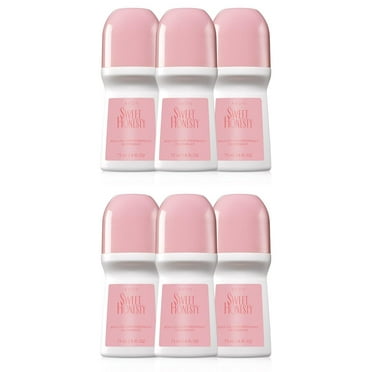 Avon – Sweet Honesty Deodorant 2.6 oz./75ml - Roll-On Antiperspirant Deodorant Anti-Whitening - Non-Staining - Quick-Drying Formula - 6 Pack