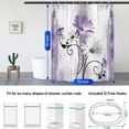 thumbnail image 4 of 4PCS Rustic Teal Flower Farmhouse Shower Curtain Set,Waterproof Floral Bathroom Decor Accessory Set, 4 of 6
